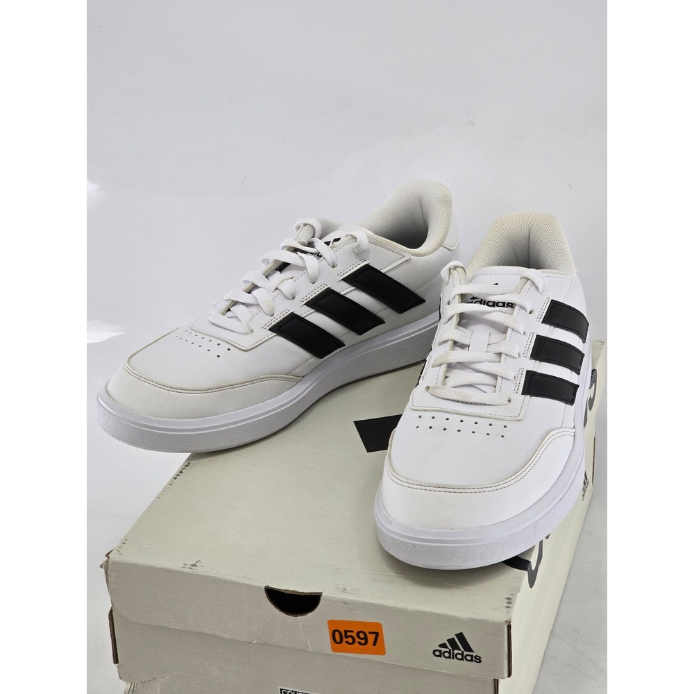 Adidas Courtblock Tennis Shoes Mens 9.5 White Black IF4033‎ - Good
